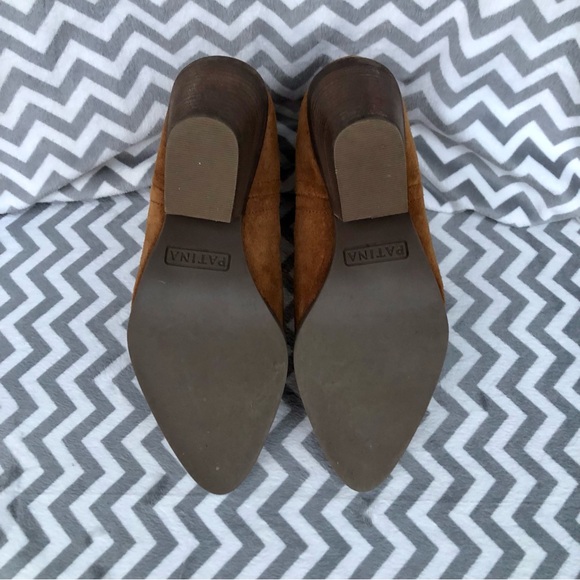 Excellent Condition Portland Leather Goods Patina Sienna Suede Ankle Booties Sz6 - Picture 5 of 5